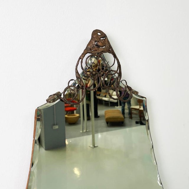 Mid-Century Modern Italian Wall Mirror, 1960s For Sale - Image 4 of 17