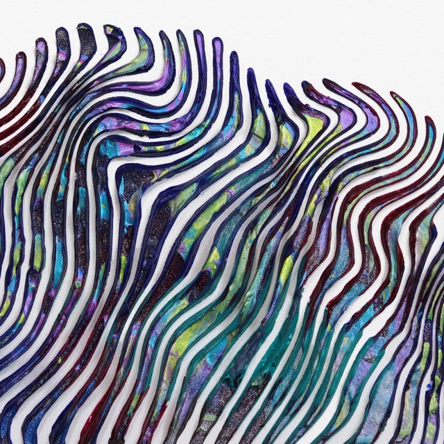 Textural Figurative Pop Art Painting "The Most Talented David Bowie" Original Artwork by Virginie Schroeder For Sale - Image 4 of 9