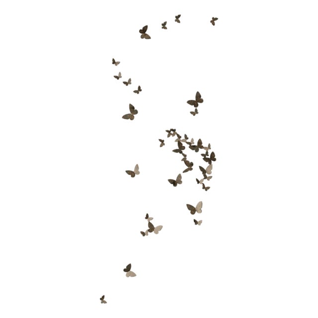 Warm Black Butterfly Wall Sculpture Vertical Flight Right For Sale