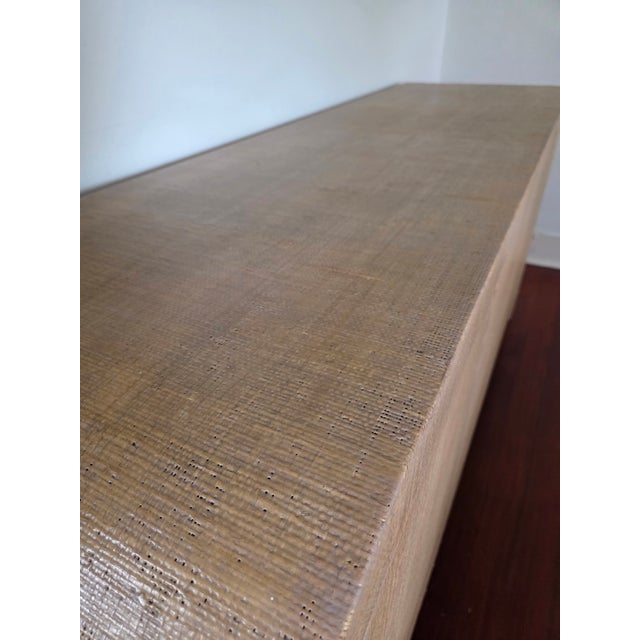 1970s Vintage Karl Springer Style Grasscloth Sideboard / Credenza For Sale - Image 5 of 7