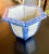 English blue calico and white pierced planter. Mounted on feet. Unsigned. Early 20th century.