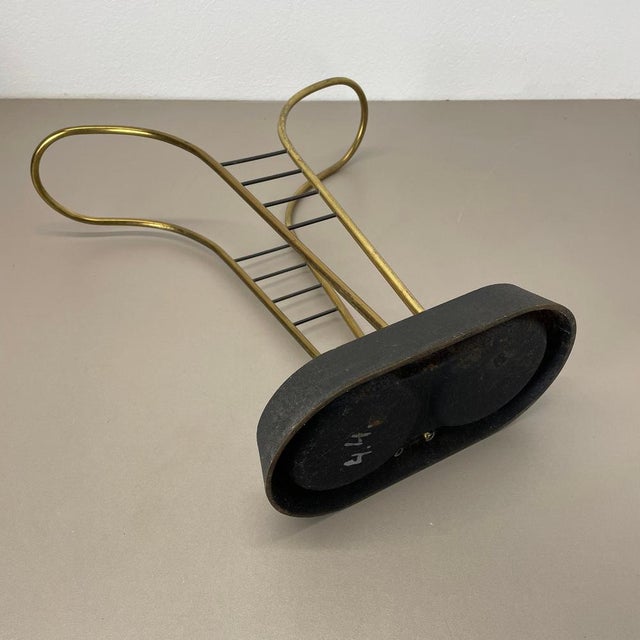Mid-Century Modernist Bauhaus Metal Brass Umbrella Stand, Germany, 1950s For Sale - Image 12 of 18