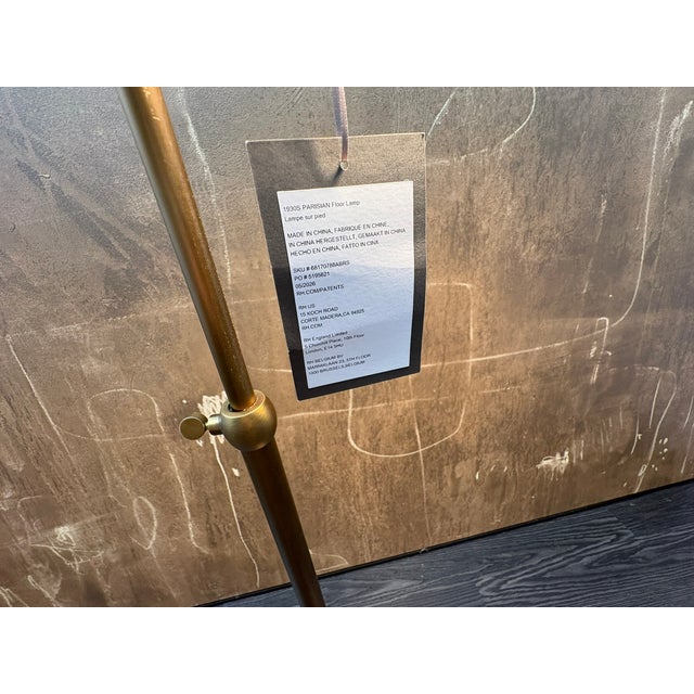 Contemporary Model Rh 1930s Parisian Task Floor Lamp Antiqued Brass | Adjustable Height | Dimmable Led Task Lighting For Sale In Columbus - Image 6 of 18