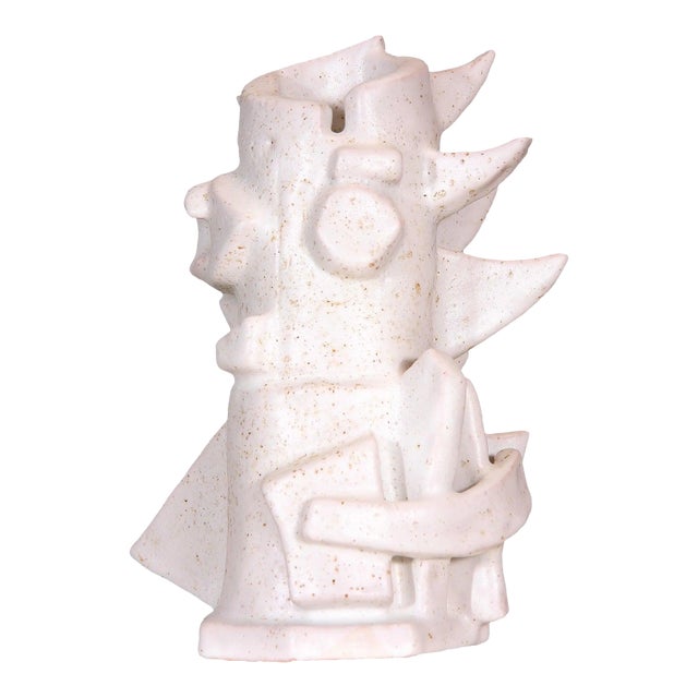 Contemporary Cubist Sculpture Ceramic Vase by Diane Grant For Sale