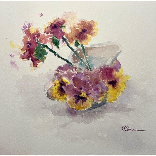 Paper Original “6 Violas” Watercolor Painting For Sale - Image 7 of 8