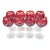 Ruby Red Cut to Clear Crystal Bohemian Style Wine Glass Goblets - Set of 8 For Sale