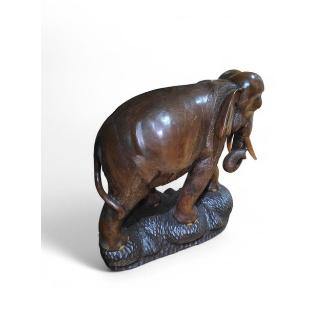 Large Wood Elephant, 1950s For Sale - Image 4 of 12