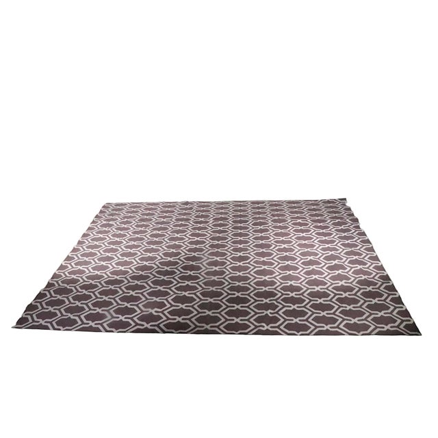 Shabby Chic Large Graphic Geometric Dhurrie by the Rug Company For Sale - Image 3 of 9