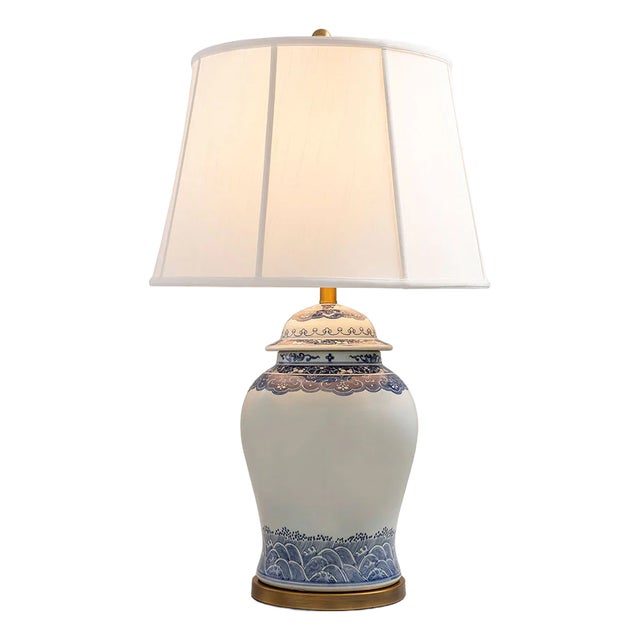 Ming Blue Ginger Jar Lamp For Sale
