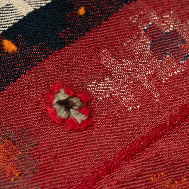 Handmade Red Geometric Wool Kilim Rug, 1980s For Sale - Image 4 of 9