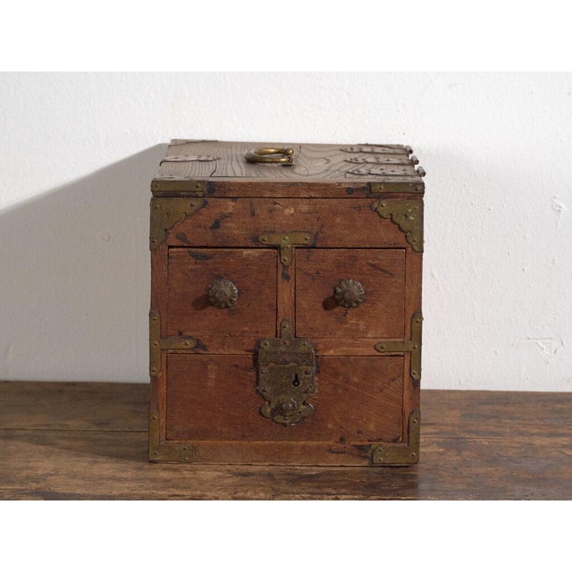 Wood Antique Japanese Storage Box For Sale - Image 7 of 14