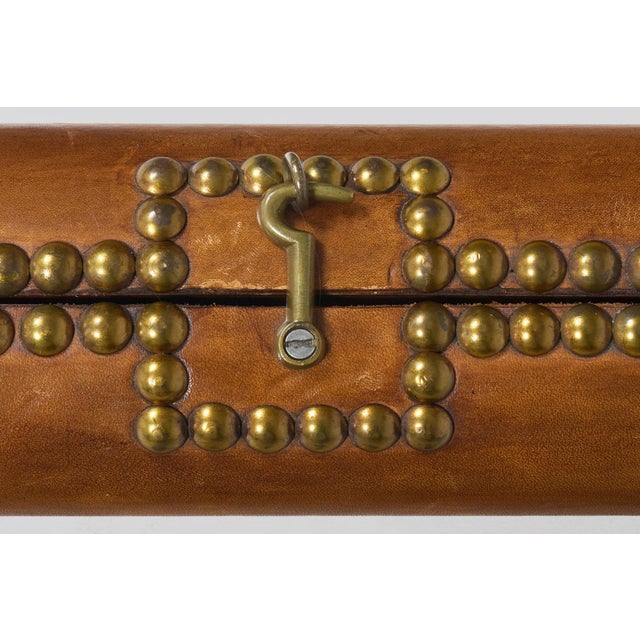 1920s Leather Covered Pole Ladder For Sale - Image 5 of 10