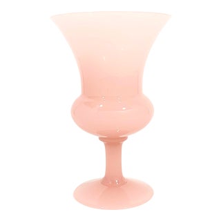 Blush Opaline Glass Vase For Sale