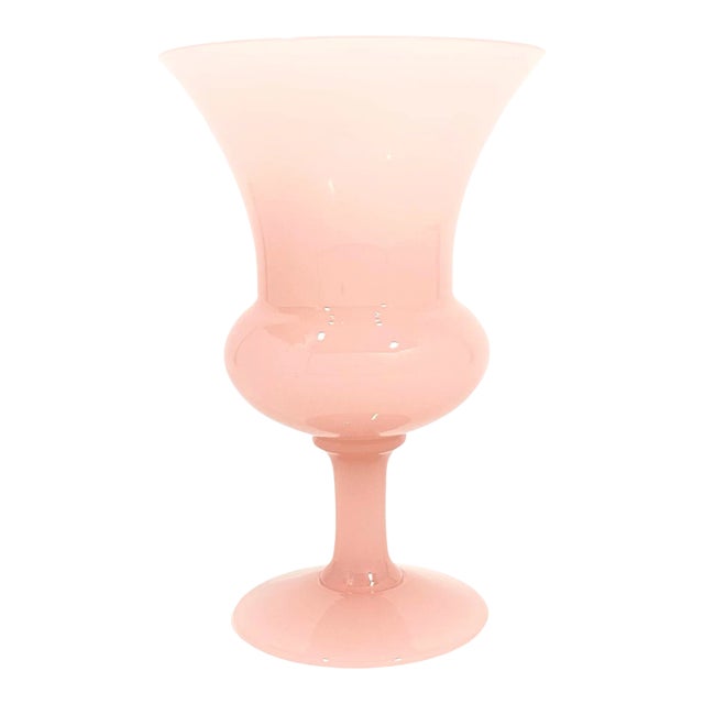 Blush Opaline Glass Vase For Sale