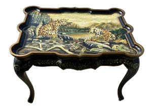 1980s Asian Style Leopard Tea Table