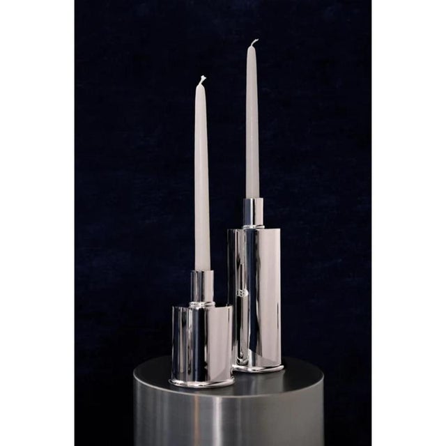 Not Yet Made - Made To Order Rl 02 Maxi Candleholder in Silver-Plated Polished Brass by Caspal For Sale - Image 5 of 12