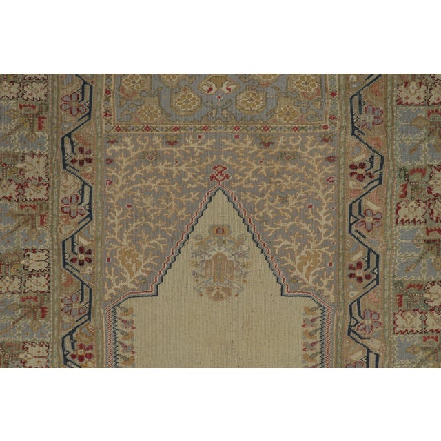 Rug & Kilim Vintage Turkish Anatolian Prayer Rug With Ivory Mihrab Design - Rug & Kilim For Sale - Image 4 of 9
