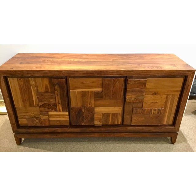 Brutalist Style Global Views Building Block Walnut Finished Wood Media