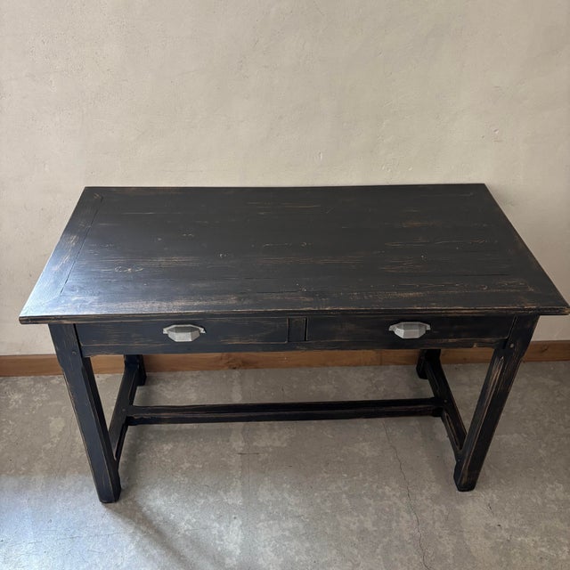 Black Table with Two Drawers, in Very Good conditions. Designed 1960 to 1969