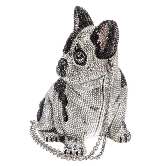 2019 Judith Leiber French BullDog Fred Crystal Minaudiere Evening Clutch Bag Collector’s Edition in Box For Sale In Los Angeles - Image 6 of 18