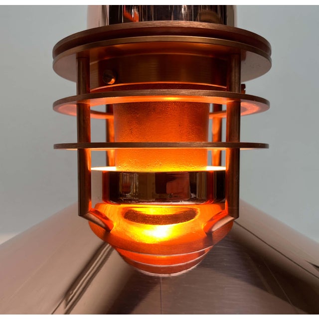 Vintage Danish Copper Nyhavn Pendant Lamp by Alfred Homann and Ole V. Kjær for Louis Poulsen, 1980s For Sale - Image 12 of 18