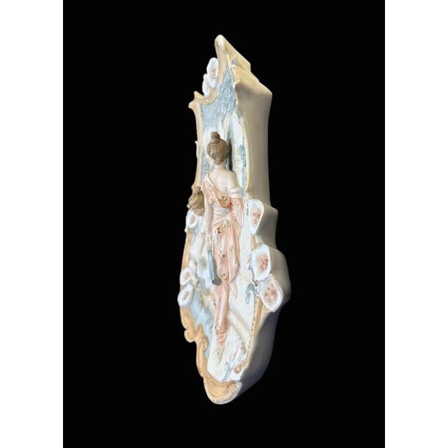 Gold Art Nouveau Bisque Porcelain Classical Plaque For Sale - Image 8 of 14
