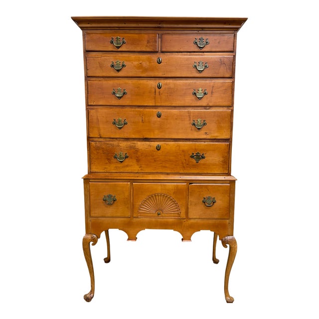 イデー　WAVE TALL CHEST Maple Antique Flat Top Curly Maple or Tiger Maple Queen Anne