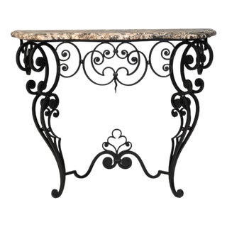 Marble Top Console Table, 1950s For Sale