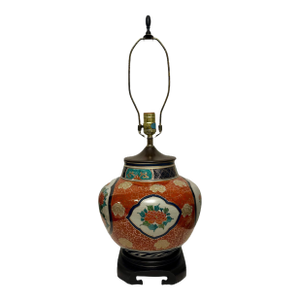 Vintage Imari Lamp on Wooden Base