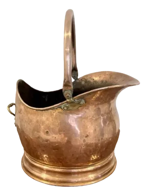 Antique Victorian Copper Helmet Coal Scuttle, 1880