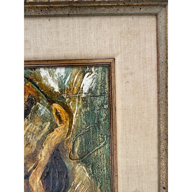 Wood Vintage Impasto Oil on Masonite Painting of Shorebird in Coastal Landscape, Framed For Sale - Image 7 of 7