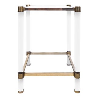 Italian Style Side Table in Metal and Acrylic Glass, 1980s For Sale