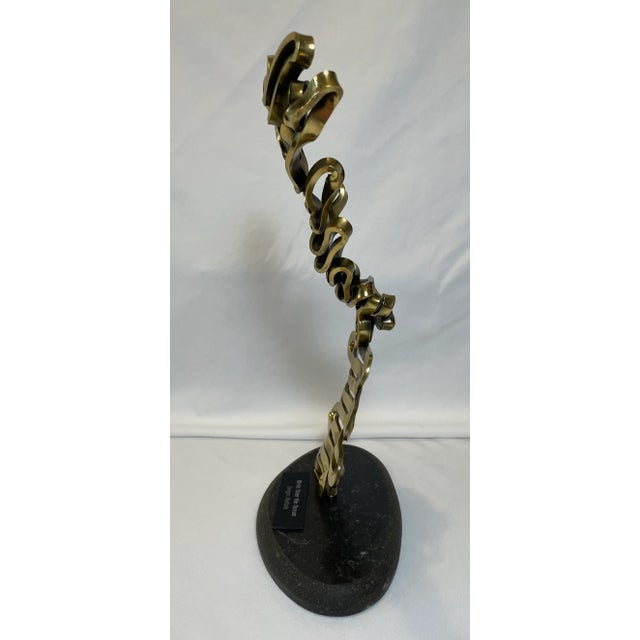 Original sculpture "Birds Over the Ocean" by French provincial artist Surge Ruffalo. Brass on granite base. 15 inches tall...