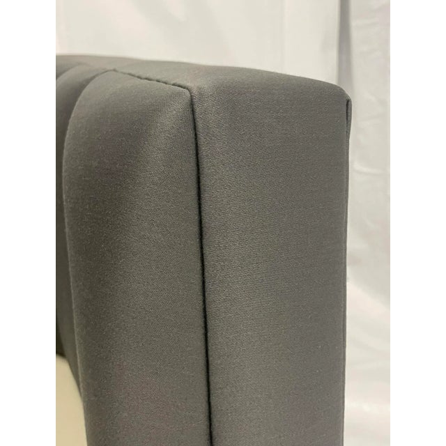 Pair of Late 20th Century Custom American Lounge Chairs in Charcoal Gray Fabric For Sale - Image 13 of 18