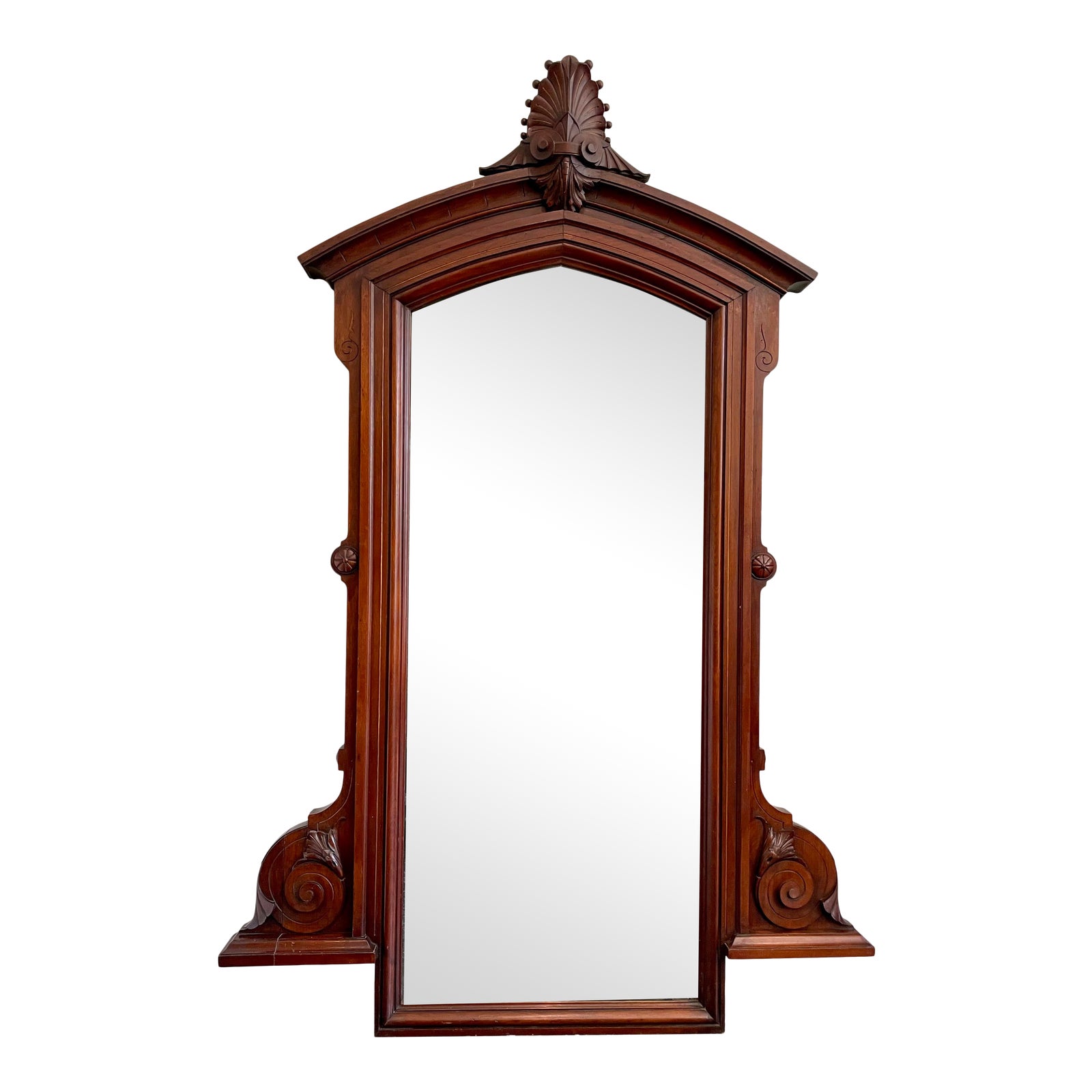 Antique Victorian Walnut Drop Center Dresser Mirror Chairish