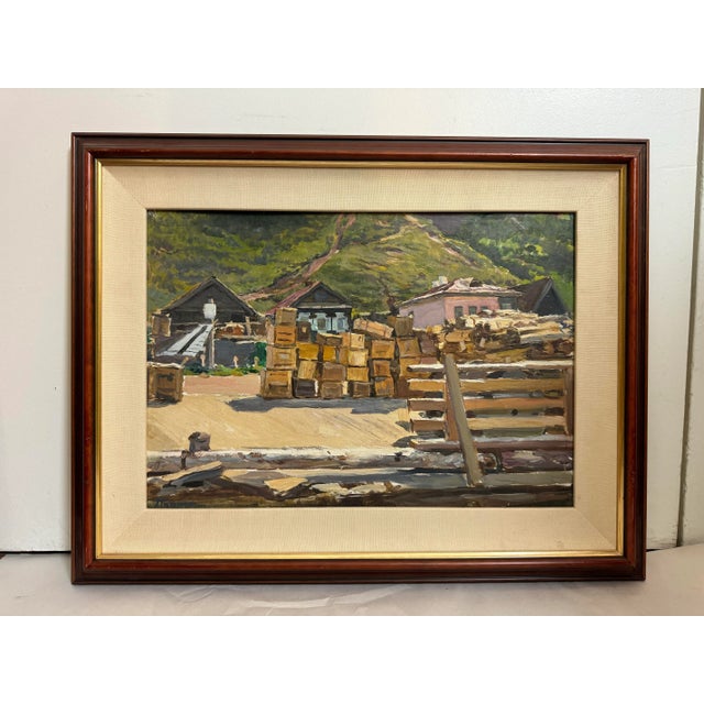 1950s Pushnin, Alexander, "At the Pier," Russian Painting, 1959 For Sale - Image 5 of 12