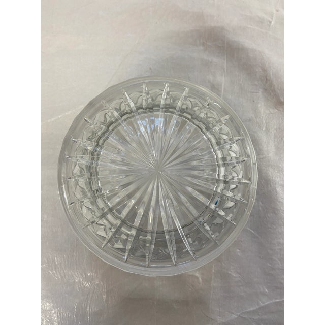 Glass Large Round Cut Crystal Bowl For Sale - Image 7 of 11