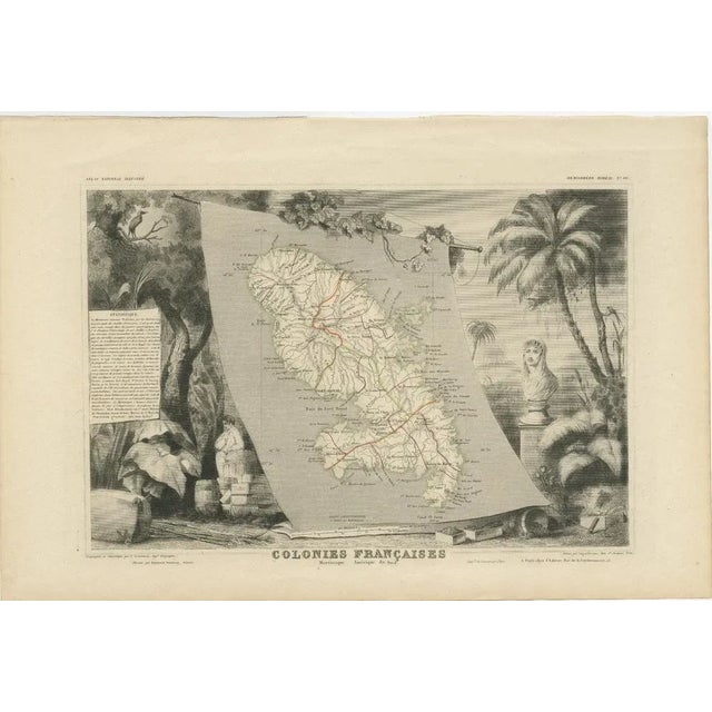 French Maps of Martinique and Guadeloupe, 1852, Set of 2 For Sale - Image 3 of 5