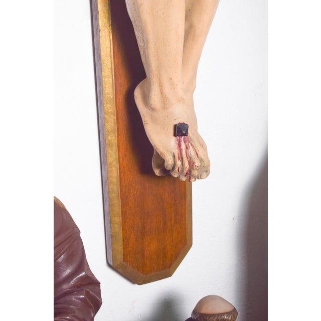 Wood Large 18th-Century Wooden Crucifix For Sale - Image 7 of 11