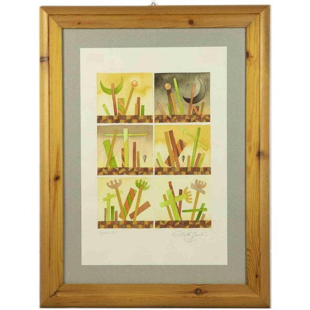 Modern Leo Guida, Signal 30, 1970s, Watercolor Drawing, Framed For Sale - Image 3 of 4