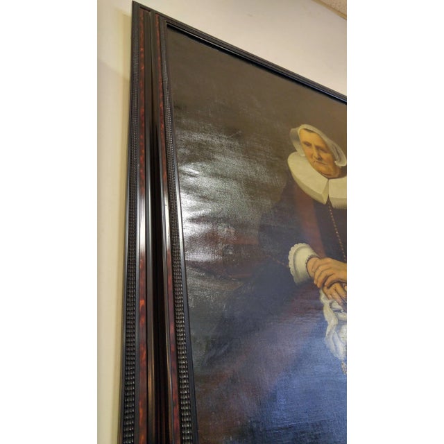 19th century Dutch Portrait Oil on Canvas For Sale - Image 4 of 12
