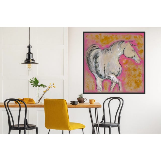 Contemporary Pink Lady by Donna Bernstein, Art Print in Black Frame, Medium For Sale - Image 3 of 4