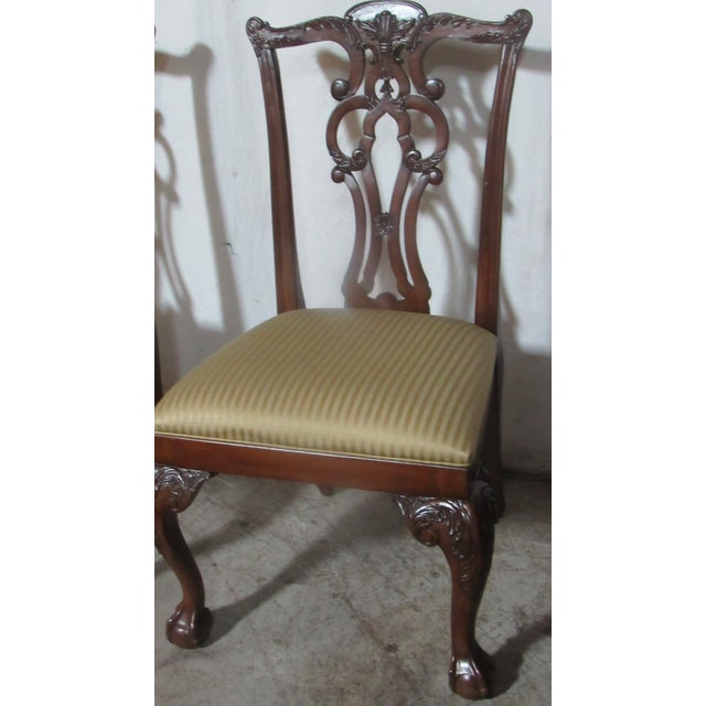 Ethan Allen 1980s Ethan Allen Set Dining Room Chippendale Chairs Eight Mahogany For Sale - Image 4 of 9