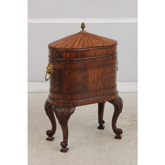 Traditional 1990s Regency Maitland Smith Mahogany Lidded Wine Cooler For Sale - Image 3 of 16