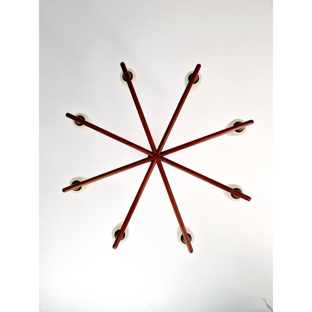 Scandinavian Chandelier in Teak Teck by Uno & Östen Kristiansson for Luxus, 1960s For Sale - Image 10 of 16