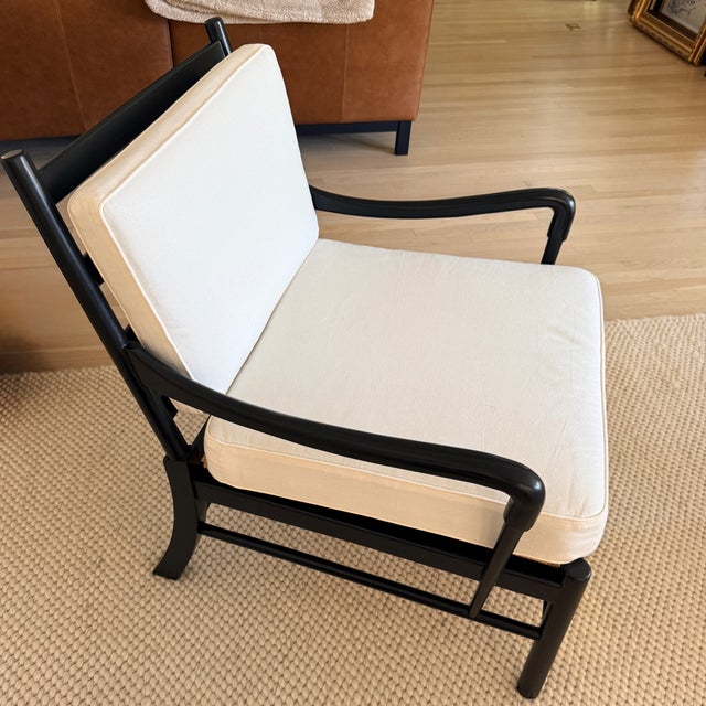 Pair of Large Scale Ladder Back Chairs With Woven Seats For Sale - Image 10 of 11