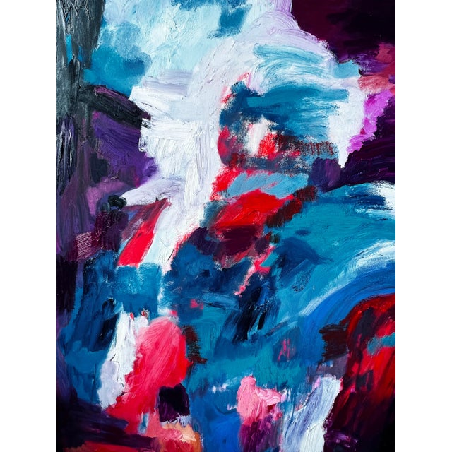 2020s "Everything Adores Being Alive" Contemporary Abstract Expressionist Oil Painting by Monica Shulman For Sale - Image 5 of 5