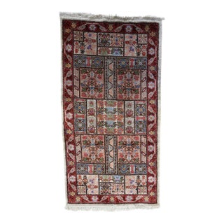 1970s, Handmade Vintage Tunisian Silk Rug 1.6' X 3.7' For Sale