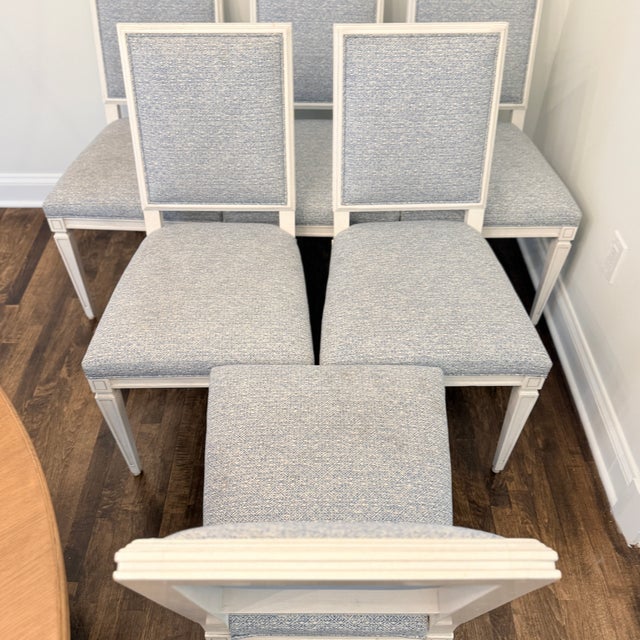 2020s Set of 6 Highland House Dining Side Chairs With Schumacher Fabric For Sale - Image 5 of 16