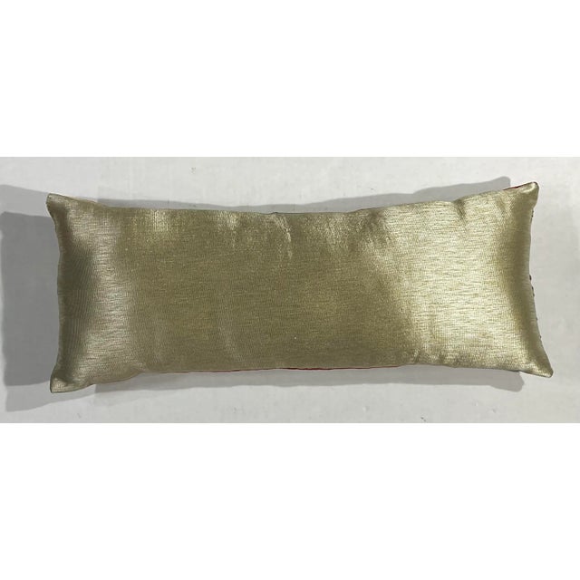 Single Antique Silk Embroidery Suzani Pillow For Sale - Image 9 of 11